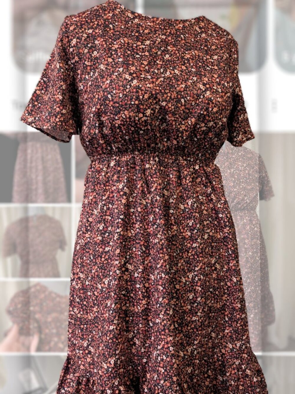 Floral midi dress.